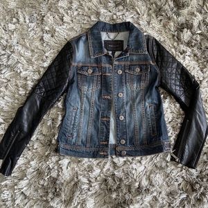 BCBG denim and leather jacket